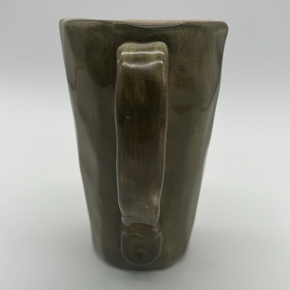 Gisella Handpainted Extra Large Olive Green Ceramic Mug - Tabletops Unlimited - Picture 5 of 12